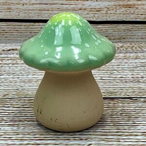 Green Ceramic Mushroom‎ Figurine Garden Decor Cottagecore Home Accent